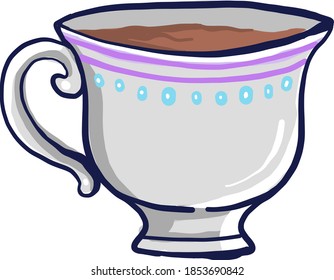 Taza de café, ilustración, vector sobre fondo blanco
