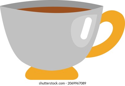 Taza de café, ilustración, vector, sobre fondo blanco.