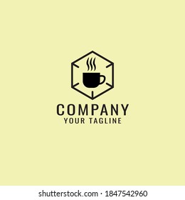 a cup of coffee inside in a box or cube