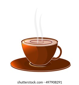 A cup of coffee. Isolated object on a white background. Vector illustration. design element.