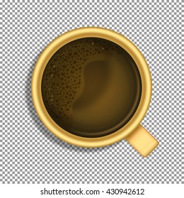 Cup of coffee isolated on simple background. 3d illustration.