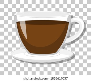 A cup of coffee isolated on transparent background illustration