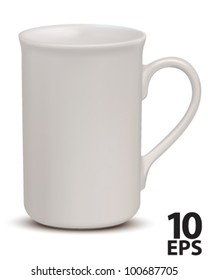 Cup coffee isolated on white. Vector illustration