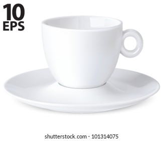 Cup coffee isolated on white. Vector illustration