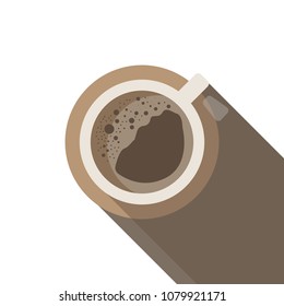 Cup of coffee isolated on white background.