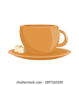 Cup of coffee isolated on white background. Vector illustration.