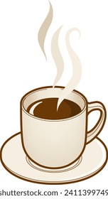 Una taza de café aislada sobre fondo blanco