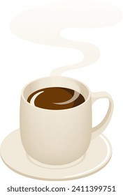 A cup of coffee isolated on white background