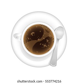 Cup of coffee, isolated on white. Vector illustration.