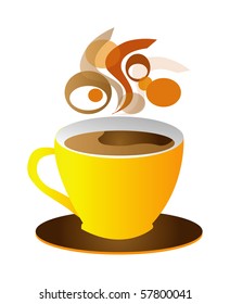 cup of coffee isolated on white background