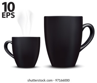 Cup coffee isolated on white. Vector illustration