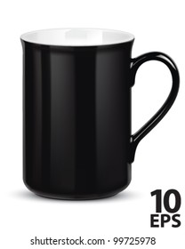 Cup coffee isolated on white. Vector illustration