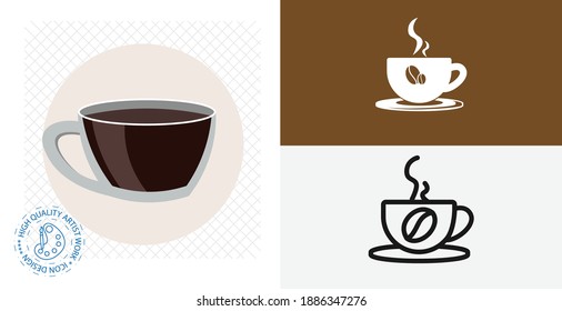 cup of coffee isolated vector icon. drinks design element