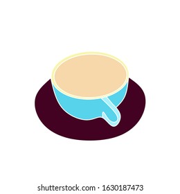 A Cup Of Coffee Isometric Flat Design Vector