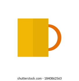 A cup of coffee isometric flat design. Colored cup. Home comfort. Vector illustration.