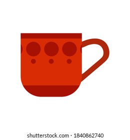 A cup of coffee isometric flat design. Colored cup. Home comfort. Vector illustration.