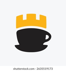 Cup of Coffee with King Crown Logo Concept