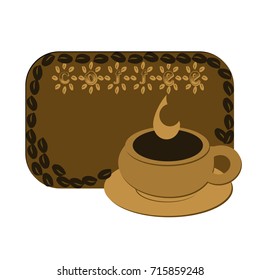 A cup of Coffee with a label and copy space