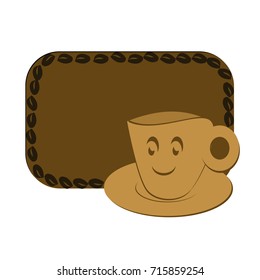 A cup of Coffee with a label and copy space
