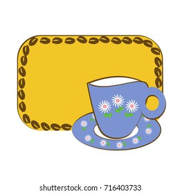 A cup of Coffee with a label and copy space