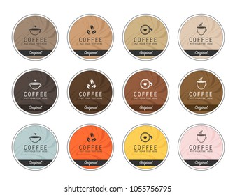 Cup of coffee label set of modern vector illustration design.