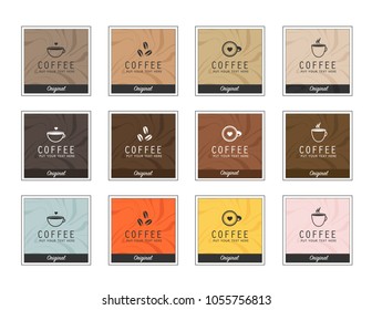 Cup of coffee label set of modern vector illustration design.