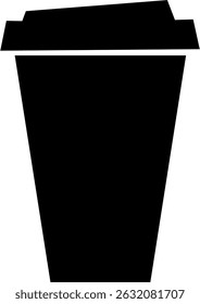 Tasse Kaffee große Größe Symbol. Logo-Vorlage für Papierbecher. Takeaway-Konzept. Abbildung einzeln auf weißem Hintergrund. Flaches Design.