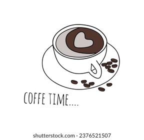 A CUP OF COFFEE WITH LATTE ART