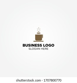 Cup Of Coffee Leaf Logo Design