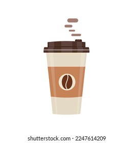 A cup of coffee with a lid. Coffee to go.