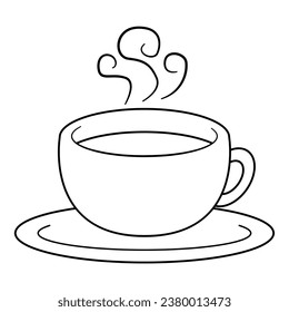 A cup of coffee line art. Vector illustration with coffee theme and line art vector style.