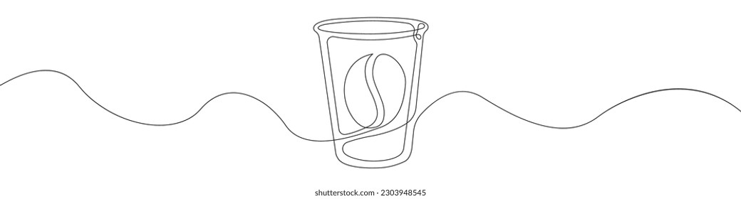 Eine Tasse Kaffee-Linie kontinuierliche Zeichenkette Vektor. Eine Zeile Eine Tasse Kaffee, Vektorhintergrund. Eine Tasse Kaffee-Ikone. Kontinuierliche Umrisse eines Tees. Eine Tasse Kaffee linearen Design.