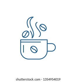 Cup of coffee line icon concept. Cup of coffee flat  vector symbol, sign, outline illustration.
