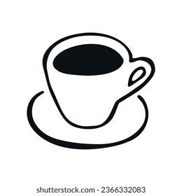 A cup of coffee line icon. Hand drawn. Doodle. Eps 10.