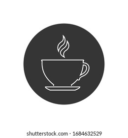 Cup of coffee. Coffee cup line icon. Coffee icon isolated on white background