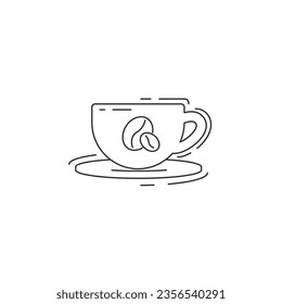 Cup of coffee line icon. Cup of coffee thin line icon.