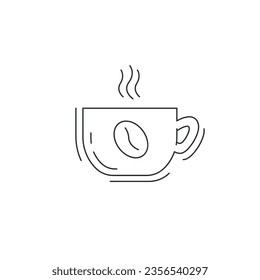 Cup of coffee line icon. Cup of coffee thin line icon.