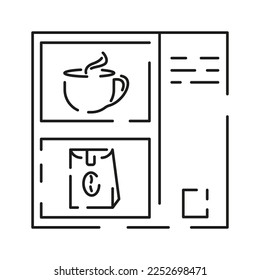 Cup of coffee line icon. Vector illustration Black coffee and energy in office 
