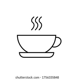 cup with coffee linear icon isolated on white background