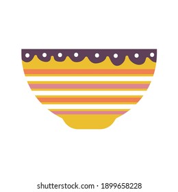 cup of coffee with a lines of different color and dots vector illustration design