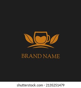 cup of coffee logo design with nature.coffee and nature logo