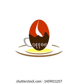 cup coffee logo design template with  coffee beans design template