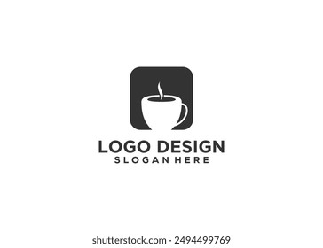 Cup coffee logo design vector template