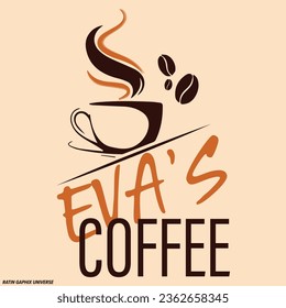 cup of  coffee logo ( EVA'S COFFEE )