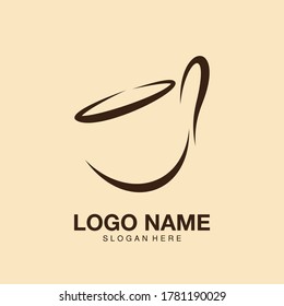 Cup coffee logo, flat modern design