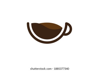 a cup of coffee. logo glass of coffee suitable for coffee shop branding.