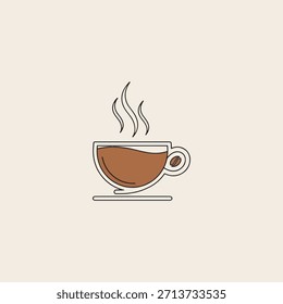 A cup of coffee logo icon flat vector design.