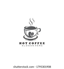 taza de café, patrón de diseño de ilustración de logotipo vectorial