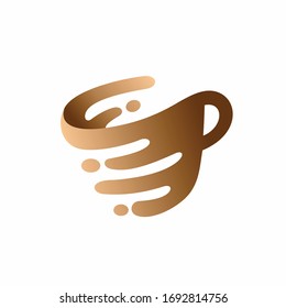 cup of coffee logo, milk logo design