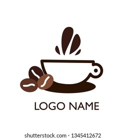cup of coffee. Logo name